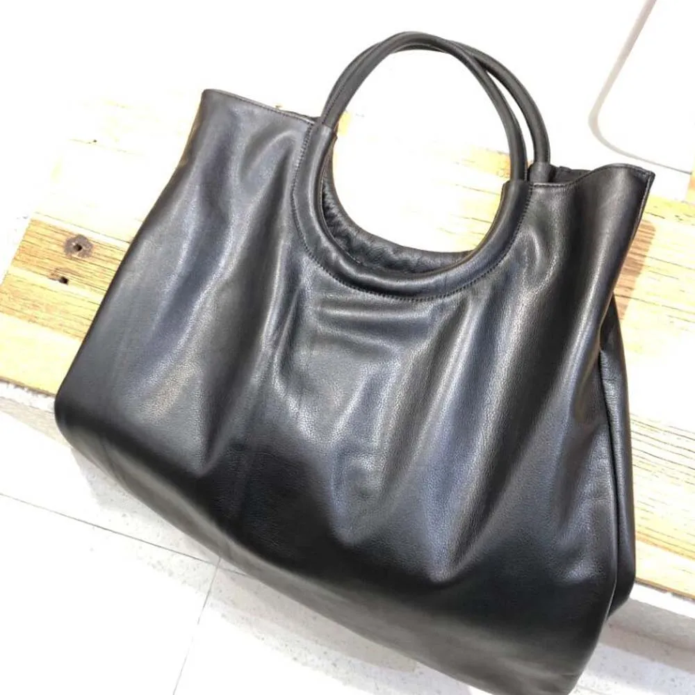 Tote Casual Large Leather Bag Soft Genuine Leather Lady commute Shoulder Bag Laptop Weekend Travel Bolsa Feminina