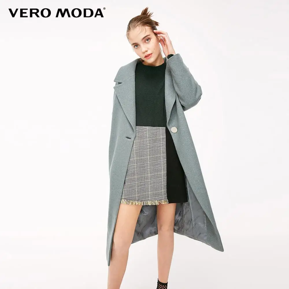 Vero Moda пальто женское Женское шерстяное пальто на пуговицах с отворотом и укороченным рукавом | 318327509