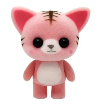

Cute Animals Portable Children Toy Home Ornament Automobile Decoration Plastic Flocking Toys Mini PVC Flocking Decoration Dolls