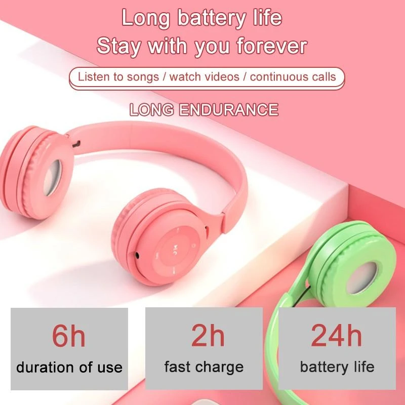 Bluetooth Blutooth Earphone Headset Small Student Headset Cordless Player Headphones Wireless Earphones For Girls Auriculares