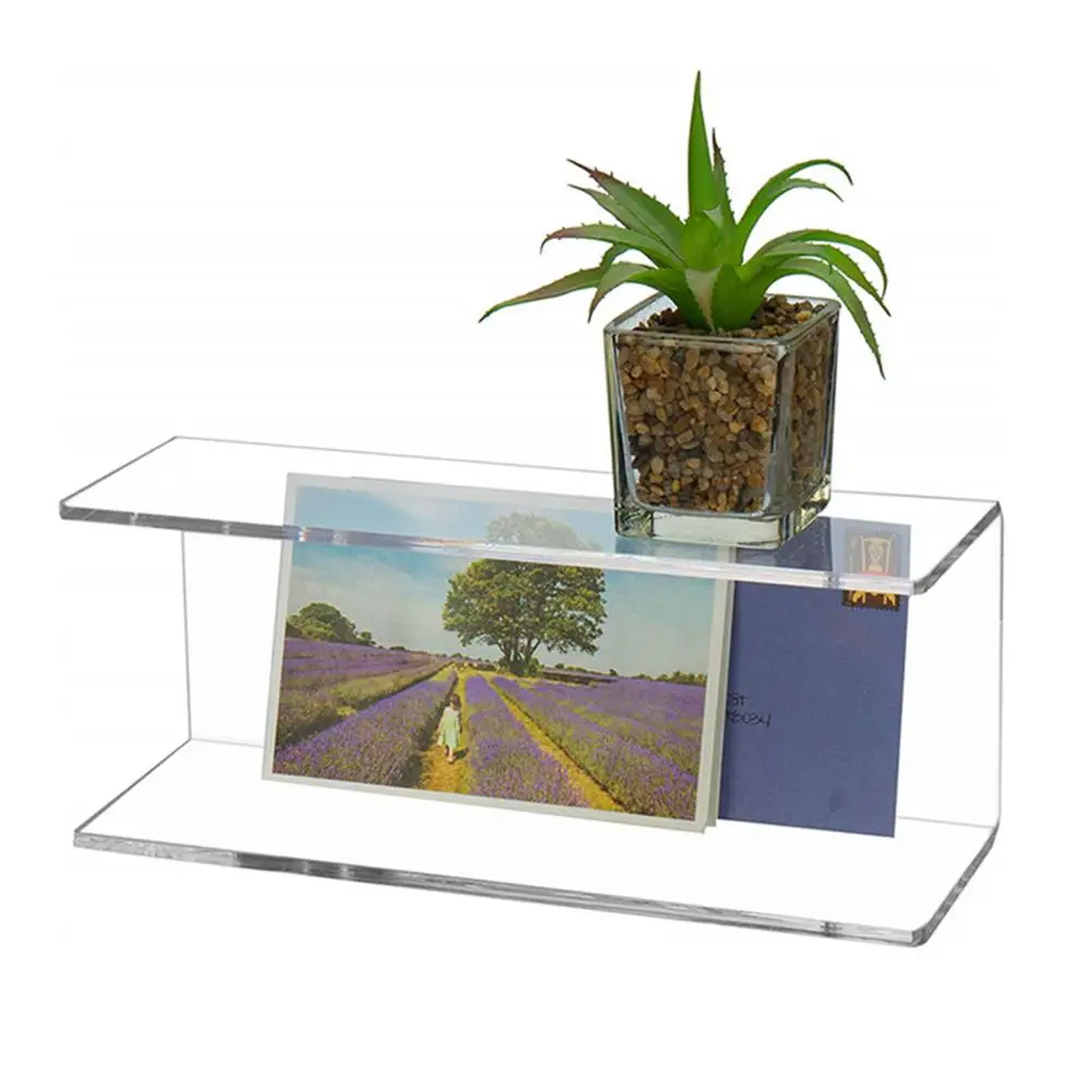 

Transparent Acrylic Floating Display Floating Wall Shelf Bedroom Office Items Wall-mounted Rack Home