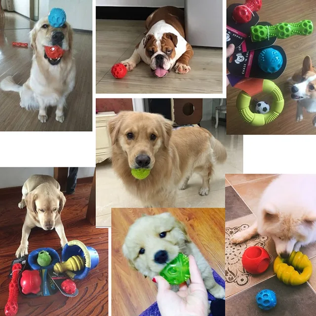 Ha886d7ddc7e844ee97bf01172695f32bX.jpg Caitec Dog Toys Squeaking Bouncing Ball Durable Floatable Springy Pet Toys Squeaky Ball Bite Resistant