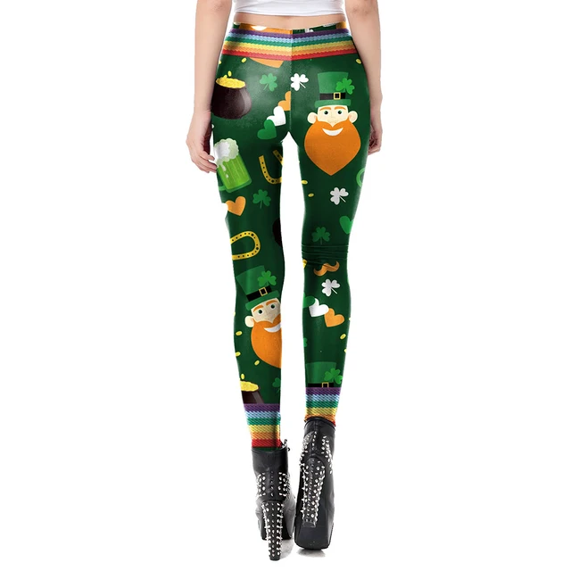 St Patrick's Day Christmas Leggings for Women New Year Leggings 3D Lace  Design Winter Legging Christmas Clothes - AliExpress