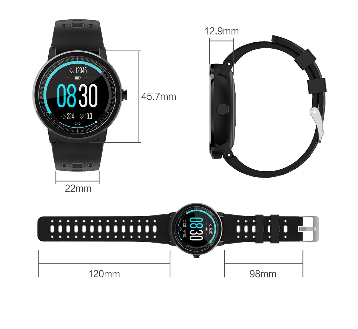 homens pressão arterial smartwatch relógios à prova