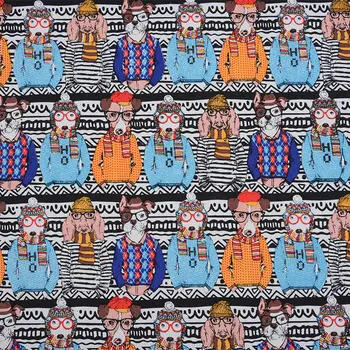 

Factory Direct Mr. Dog Head Printed 100% Cotton Canvas, 12 Safety Cotton Printed Canvas, Backpack Bag Canvas