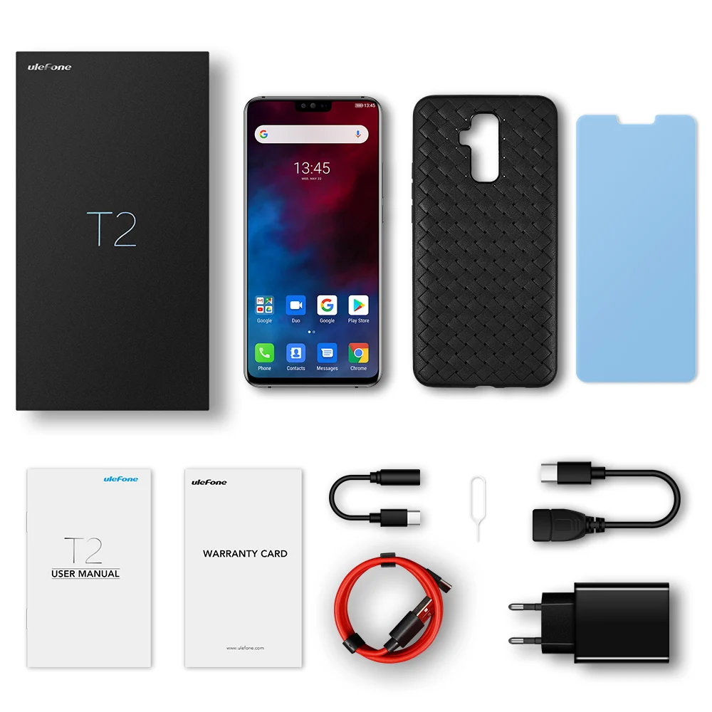 Ulefone T2 4G мобильный телефон 6,7 ''Android 9,0 смартфон 6 ГБ 128 ГБ Восьмиядерный отпечаток пальца Беспроводная зарядка двойная SIM глобальная версия