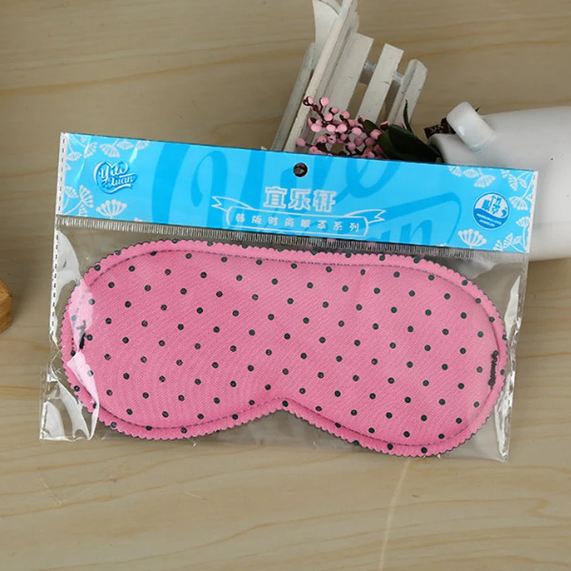 Dot Print Sleeping Eye Mask Portable Soft Travel Sleep Rest Aid Eye Mask Cover Eye Patch Sleeping Mask Case Random