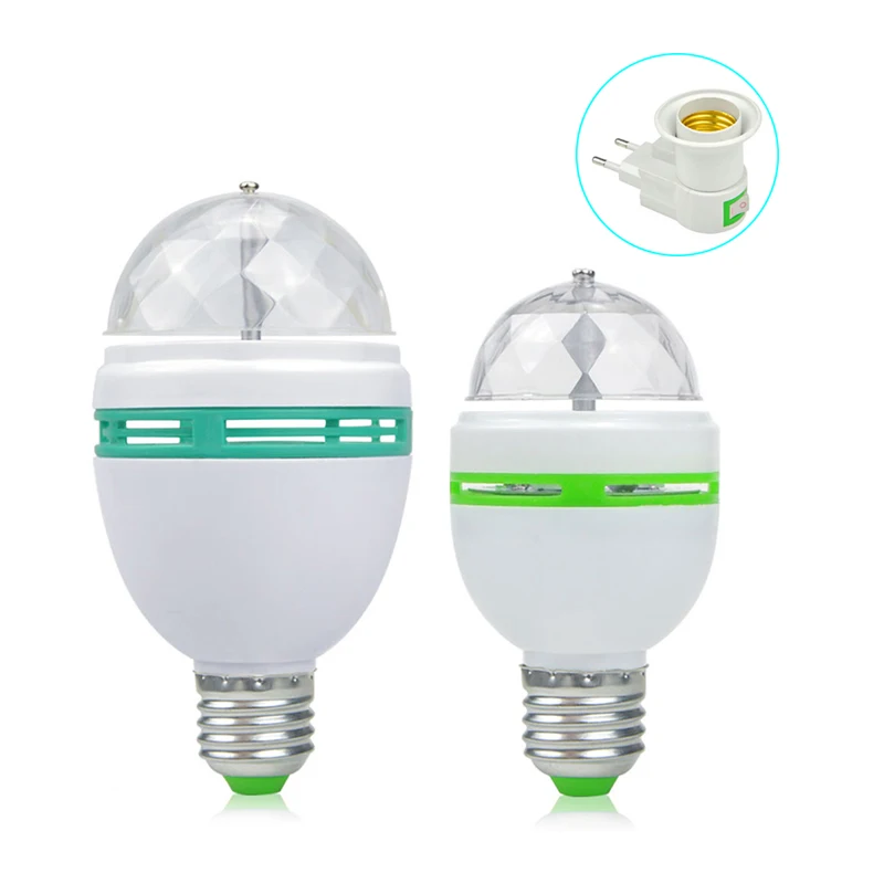 for Home Decoration Bedroom Christmas Easy to Install Automatic Rotation and Color Change Full-Color Party Lights 3-Color Stage Rotating LED Bulbs Rotating Colorful Lights