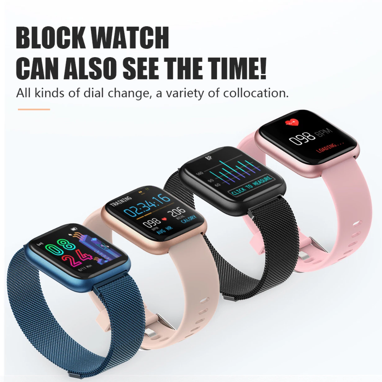 UTELITE Смарт-часы для мужчин и женщин P4 пульсометр мониторинг крови водонепроницаемый Спорт фитнес трекер Bluetooth часы для Apple Xiaomi
