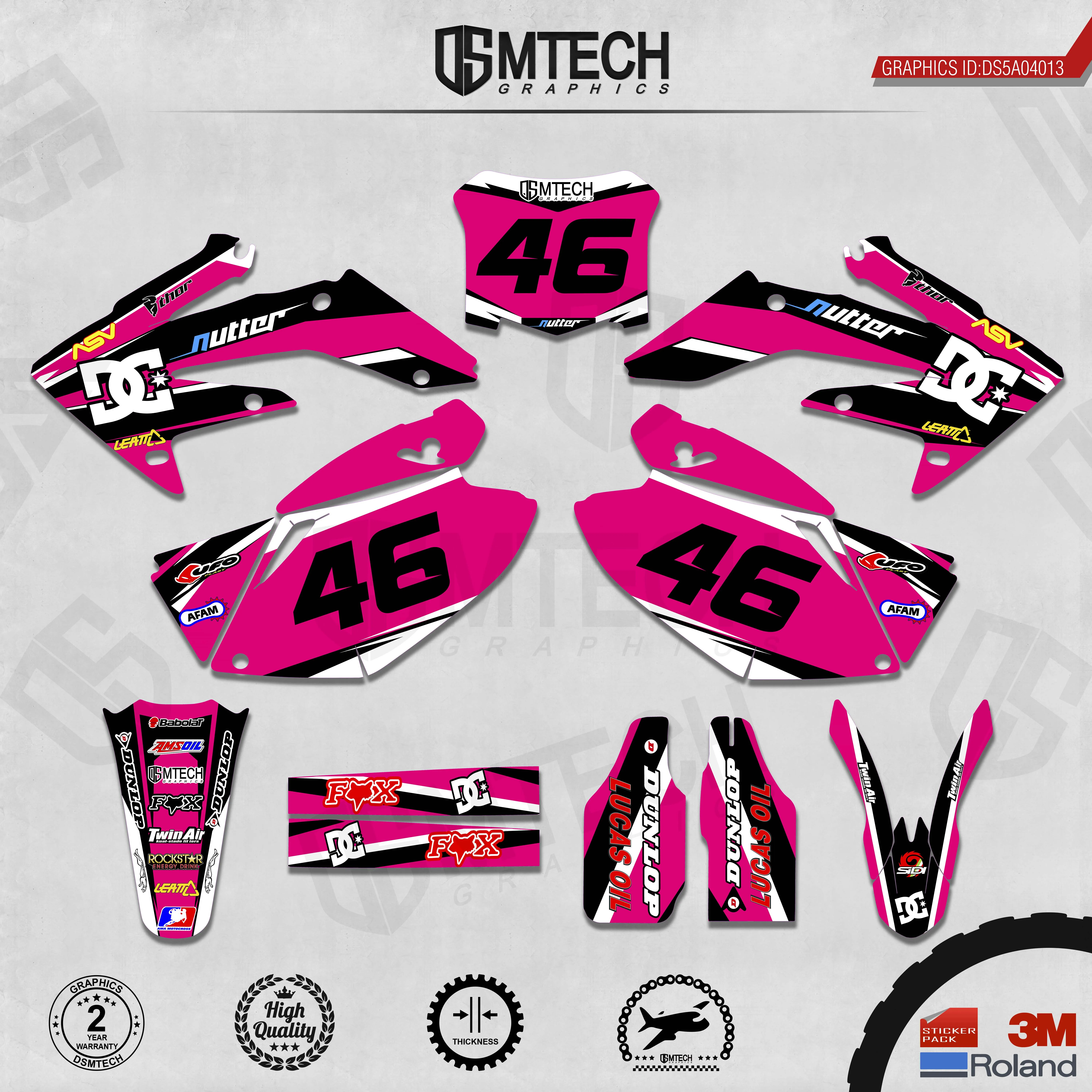 DSMTECH Customized Team Graphics Backgrounds Decals 3M Custom Stickers For 2004-2005 2006-2007 2008-2009 CRF250R 013