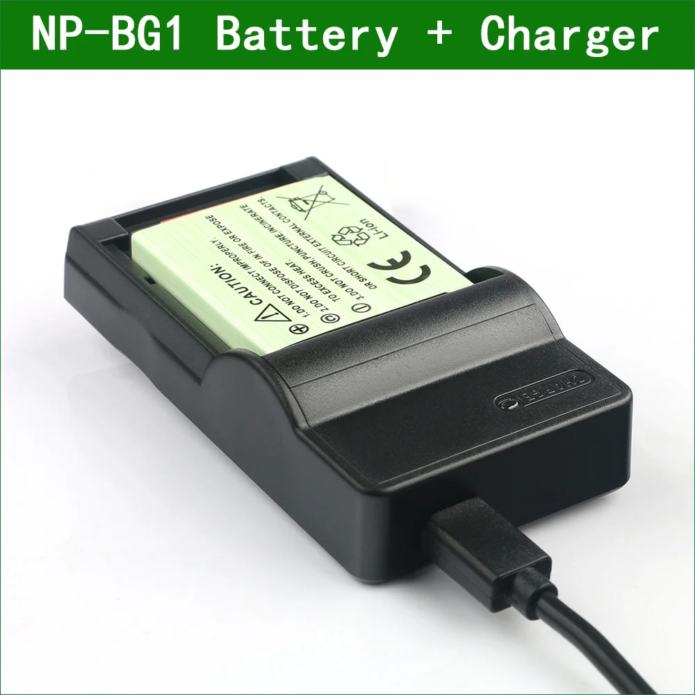 2X Battery & USB Charger NP-BG1 For Sony CyberShot DSC-W125 HDR-GW77VE DSC-HX5 