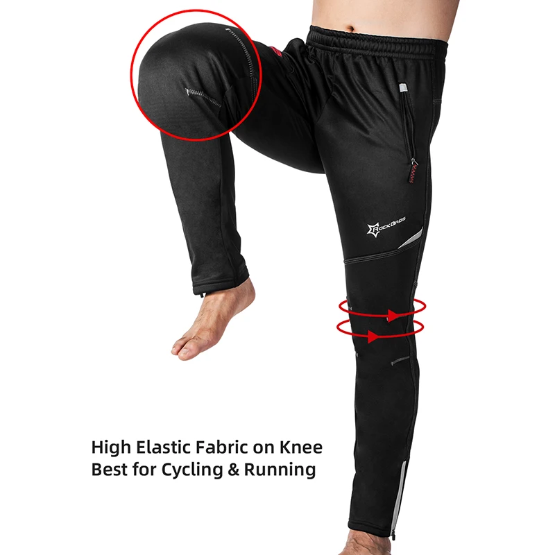 ROCKBROS Culote Largo Ciclismo Hombres Mujeres Invierno Pantalon Ciclismo  Hombre Largo De Lana Deportes Viento Reflejan Pantalones Al Aire Libre Mtb  Invierno Equipo