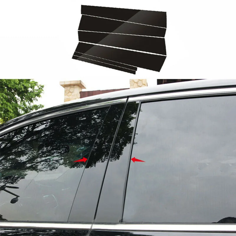 

6Pcs Mirror Effect Window Center Pillar Cover Trim For Honda Accord 2013-2017