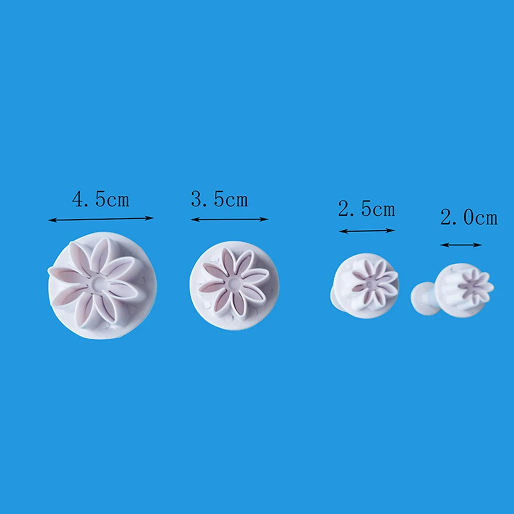 4 шт. для помадки, печенья, сахара ремесло Маргаритка цветок украшение формочка для печенья весенний пресс для печенья пресс-форма пресс ing пластиковый инструмент для выпечки