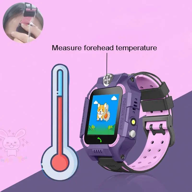 

Touch Screen Forehead Temperature Measurement 2G GSM Call GPS Location Tracker Smart Watch for Kids Children Students