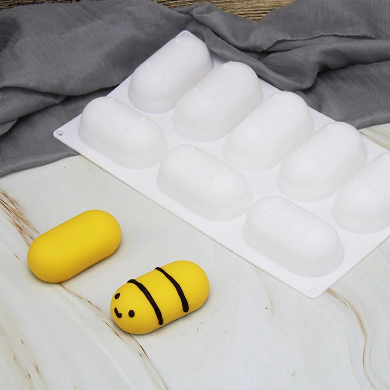 Овальная подушка в форме силиконовая мышь форма 8 отверстий DIY Мыло Форма для шоколада и Желе 3D полосы украшения торта принадлежности для приготовления кондитерских изделий