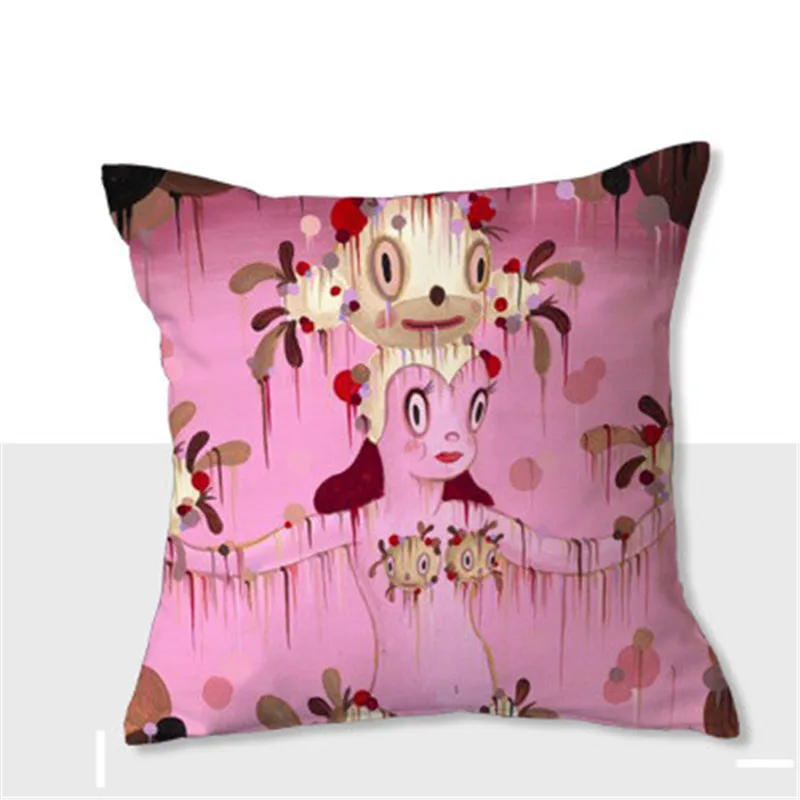 Gary Baseman пустыня девушка мультфильм короткая плюшевая подушка гостиная диван пуховая подушка офис ворс подушка мягкая игрушка X2440 - Цвет: 50X50CM