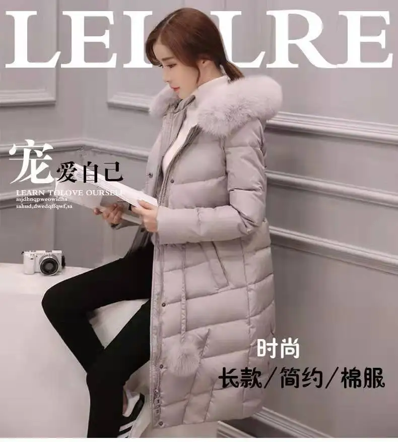 Cotton-padded Clothes Women's Mid-length Explicit Thin Waist Ball Winter New Style Students Korean-style Slim Fit Thick Cotton-p