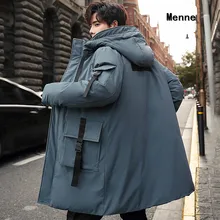 Мужская зимняя куртка, новинка, зимний мужской пуховик, длинное пальто с капюшоном, плотное пальто