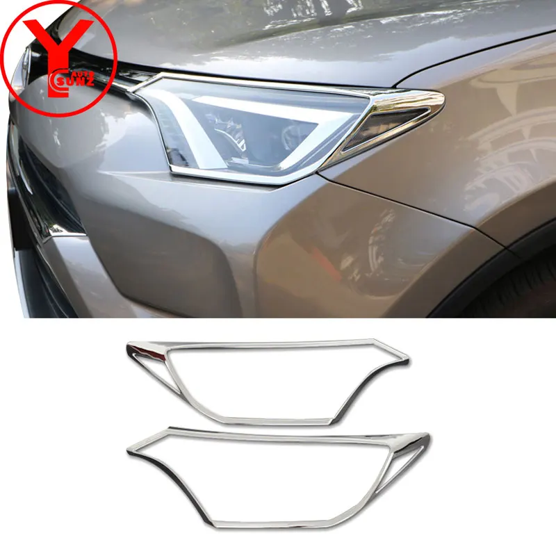 2016 2018 хромированная крышка головного света для Toyota Rav4 2017 аксессуары ABS