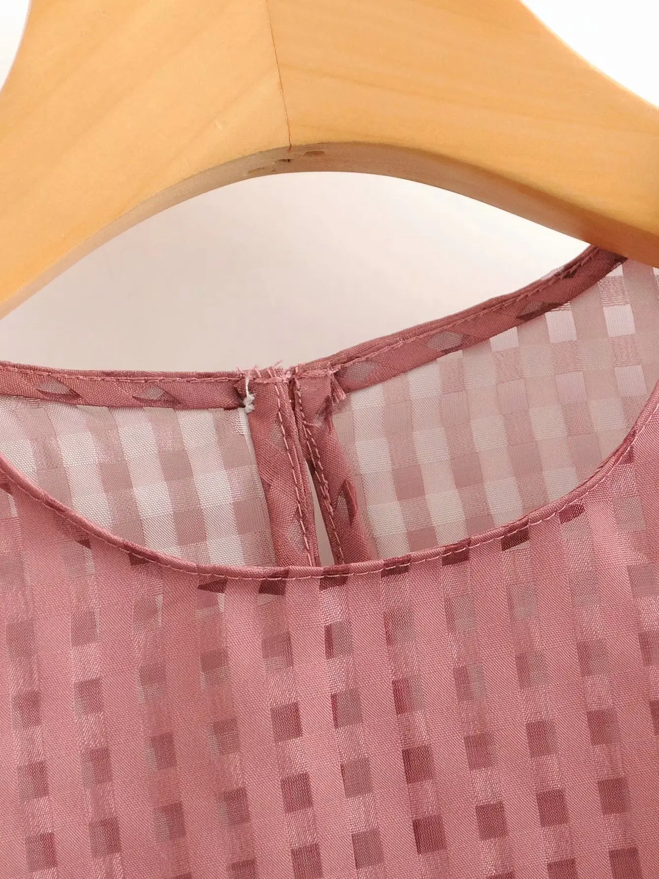 Женская элегантная прозрачная блузка с круглым вырезом, в клетку, органзы, рубашки, женские блузы с рукавом-фонариком, плиссированные Рубашки, Топы LS6178
