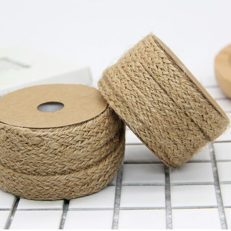 Ribbon Decoration Ribbon Supplies Webbing Craft Supplies Jute Ribbon 10M/Roll Jute Burlap Ribbon Vintage Rustic Wedding Party Christmas Decor DIY Crafts Gift Packaging