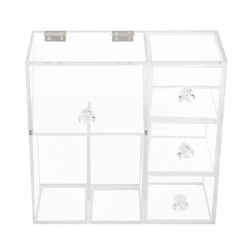 

Storage Box Easy Clean With Drawers Makeup Brush Home Transparent Acrylic Dust Proof Universal With Lid Cosmetics Organizer