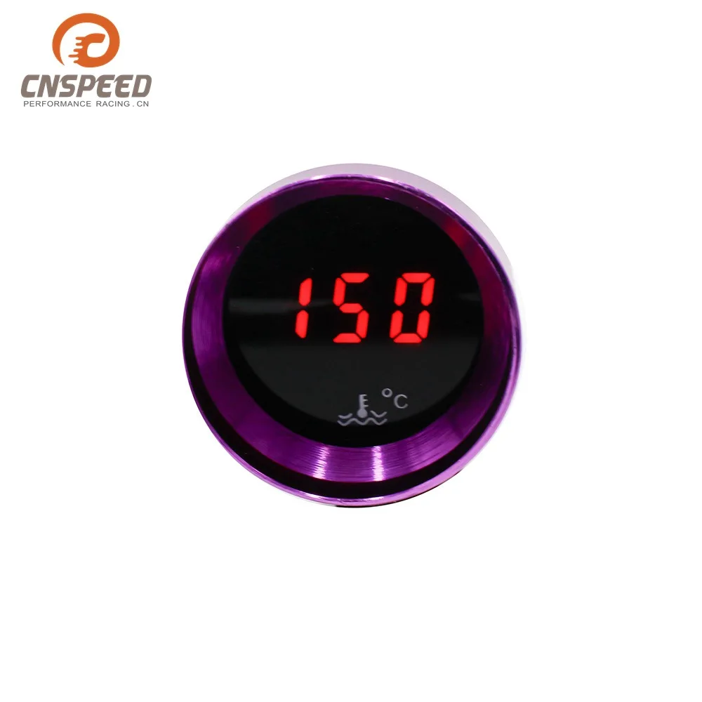 

12V Car Modified Instrument Water Thermometer 37mm Digital Display Water Temperature Table Purple Case Black Case