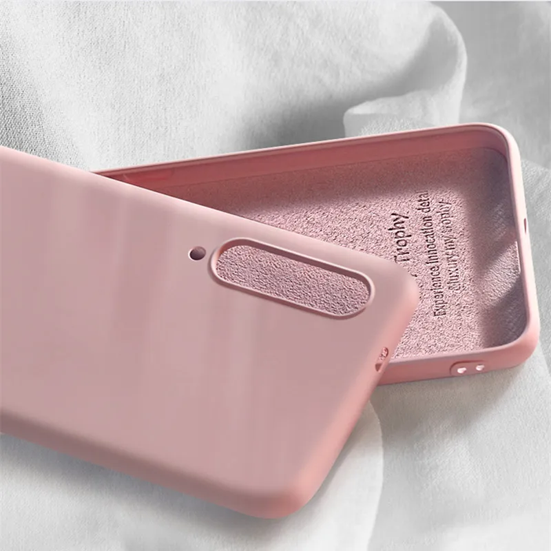 Жидкий силиконовый чехол для Xiaomi Redmi Note 8 7 6 Pro 7A 6A K20 тонкий мягкий чехол для mi 8 lite mi 9t SE 6X Note 5A чехол - Цвет: Pink