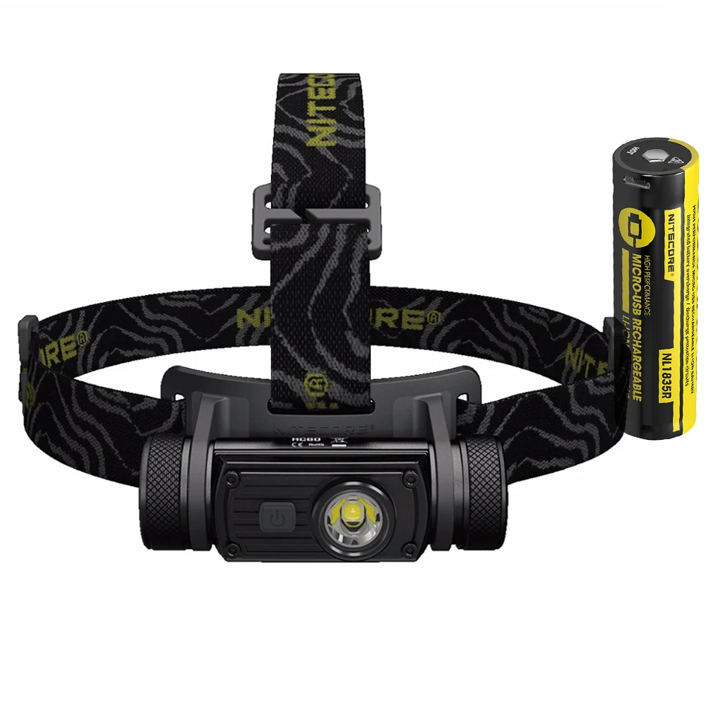 HC60 NL1835R NITECORE HC60 налобный светильник CREE XM-L2 U2 светодиодный Макс. 1000 люмен световой луч 117 м зарядка через usb налобный фонарь для спорта на открытом воздухе головной светильник - Испускаемый цвет: HC60 NL1835R