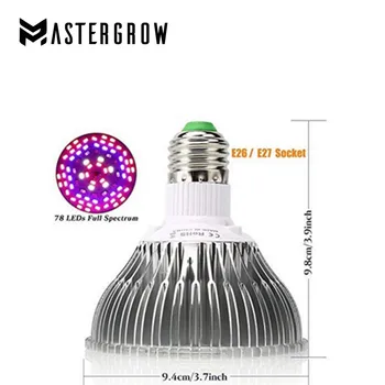 

52W Full Spectrum Led Grow Light Leds Red Blue UV IR Grow Lamp For Indoor Plants Hydroponics Flowers Vegetables