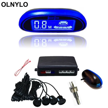 

Car Parking Sensor Blue Screen Parking Assistance 4 Sensors Led Display Reverse Backup Radar Monitor Detector System Car Sensor