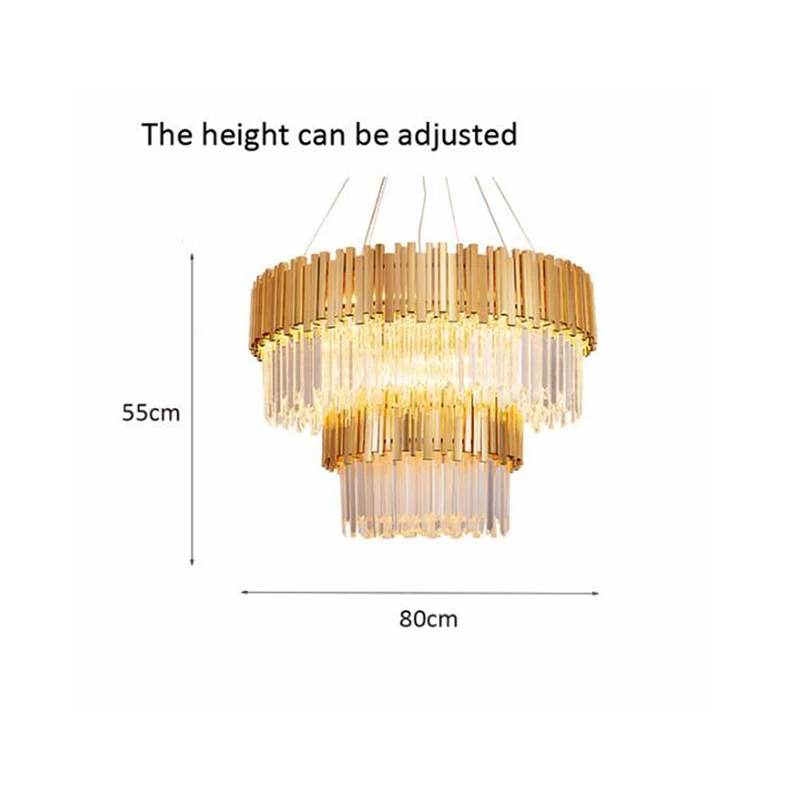 Modern Luxury Gold Chandeliers Hanging Crystal Chandelier Light Household Lamp KTV Hotel Restaurant Decoration lamp - Цвет абажура: Dia 80cm H55cm