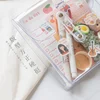 ins wind transparent winding storage bag large capacity stationery notes hand account material storage bag office supply ► Photo 2/6