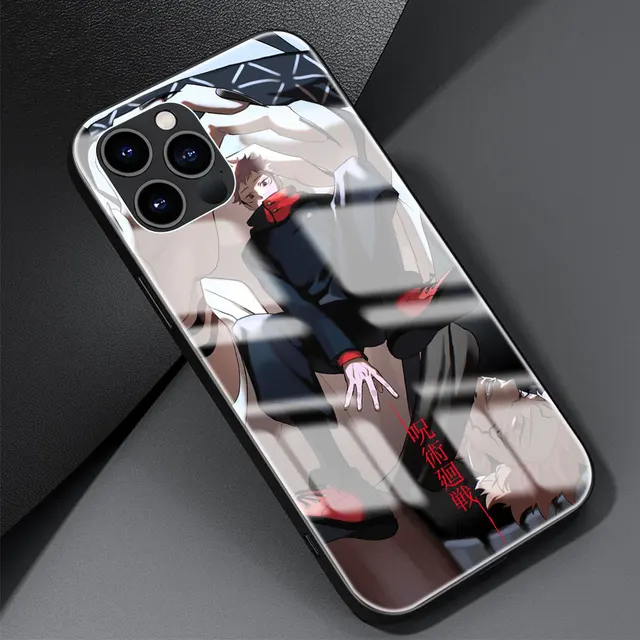 Phone Case For Apple iPhone 11 12 Pro 7 8 XR X 6 6S Plus 5 XS Max SE Tempered Glass Soft Edge Cover Anime Jujutsu Kaisen T09