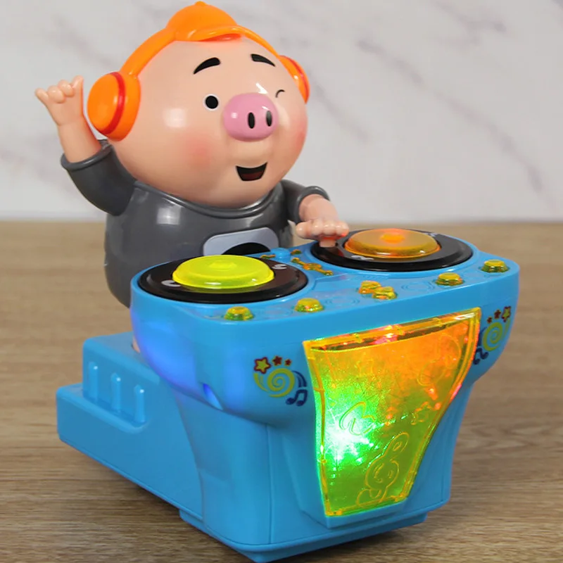 DJ музыка Электрическая свинья игрушки электрические музыкальные игрушки Музыка Танцы Свинья с красочными мигающими огнями YH-17