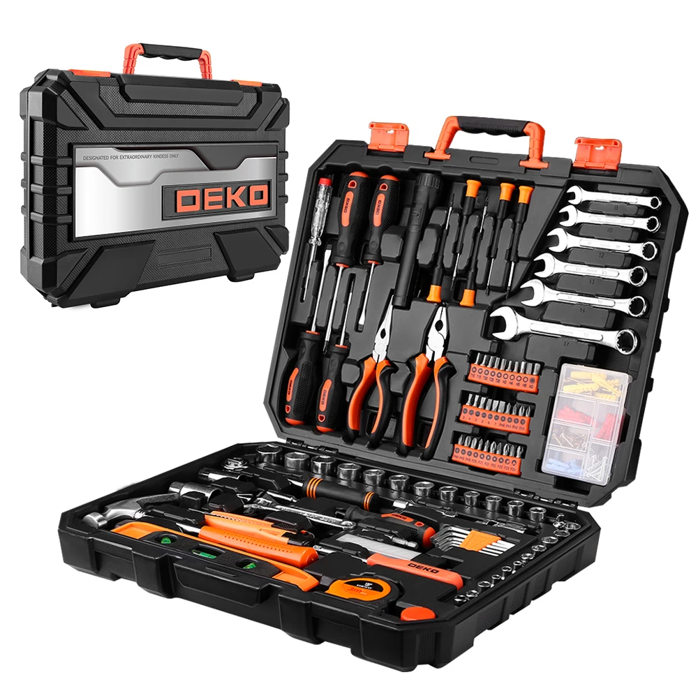 DEKO 208 Pcs Professional Car Repair Tool Set Auto Ratchet Spanner Screwdriver Socket Mechanics Tools Kit W/ Blow-Molding Box DEKO 208 Pcs Professional Car Repair Tool Set Auto Ratchet Spanner Screwdriver Socket Mechanics Tools Kit W/ Blow-Molding Box