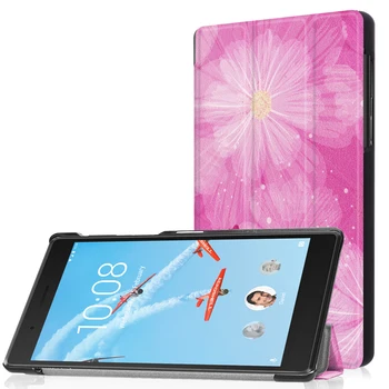 

Flower Case for Lenovo Tab 7/Tab4 7 inch TB-7504F/N/X Shock Proof PU Leather Slim Smart Magnetic Stand Cover