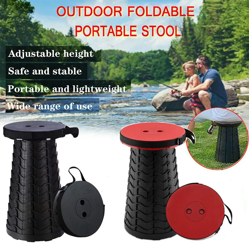 Collapsible Retractable Camping Lightweight Portable Telescoping Folding Stool