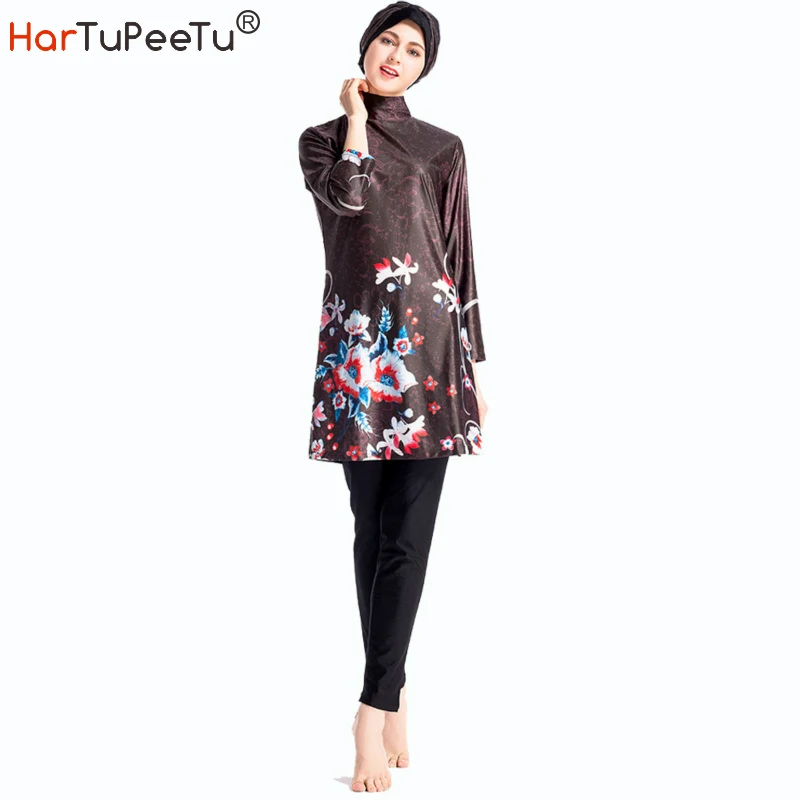 

Women's Arabian Muslim Swimwear Conservative Swimsuit Hui Nationality Female Full Coverage Islamic Hija Swimsuit Beachwear