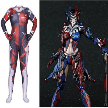 

Halloween Costumes OW DVA Harley Quinn Cosplay zentai Tights Cosplay Set Limited Edition Fitted Tights 3D printing jumpsuit