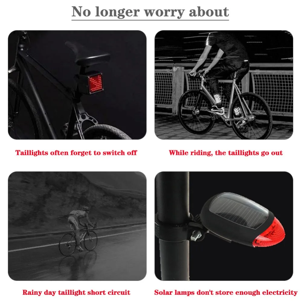 Bicycle Lights Induction Tail Light Bike Warning Lamp Magnetic Power Generate Taillight Self-Powered Magnetic Induction