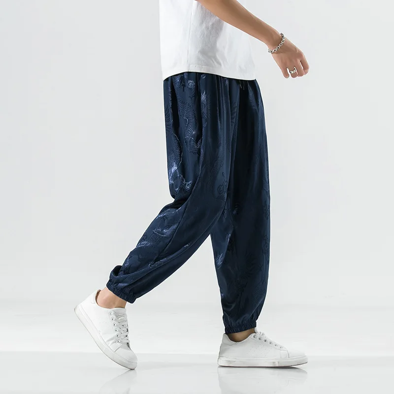 

Chinese Style Harem Pants Streetwear Autumn Vintage Casual Sweatpants Kung Fu Japanese Trousers Kimono Pants For Men Daily Wear