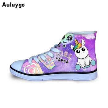 

Rainbow Unicorn Design Children's Flat Shoes Alien Galaxy High Top Sport Walking Boys Girl Painted Harajuku Style Canvas Sneaker