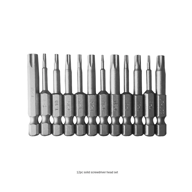 Набор бит Torx 12 шт. 50 мм 1/4 дюйма шестигранный хвостовик T5 T6 T7 T8 T9 T10 T15 T20 T25 T27 T30 T40