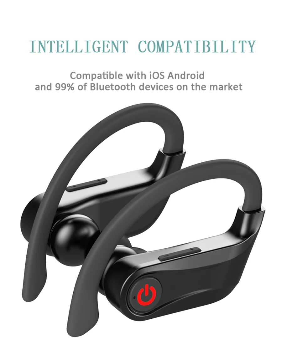 Спортивная Bluetooth гарнитура с супер басами Беспроводная bluetooth-гарнитура наушники Tws шумоизолирующие наушники для Iphone Android телефон