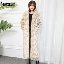 Nerazzurri/зимнее пушистое леопардовое пальто из искусственного меха, роскошное длинное женское Модное теплое пальто большого размера с леопардовым принтом, уличная одежда искусственный мех шуба плюс размеры 5xl 6xl