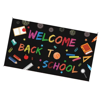

1 Pc Welcome Back To School Backdrop Classroom Scene Layout Props Back To School Hanging Drop for School Party