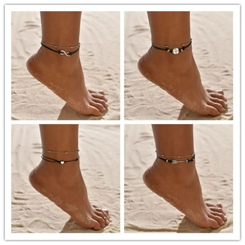 YADA Vintage double Layer Anklets Bracelet for Women Foot Accessories Beach Barefoot Sandals Silver color star Ankle AT200074 YADA Vintage double Layer Anklets Bracelet for Women Foot Accessories Beach Barefoot Sandals Silver color star Ankle AT200074