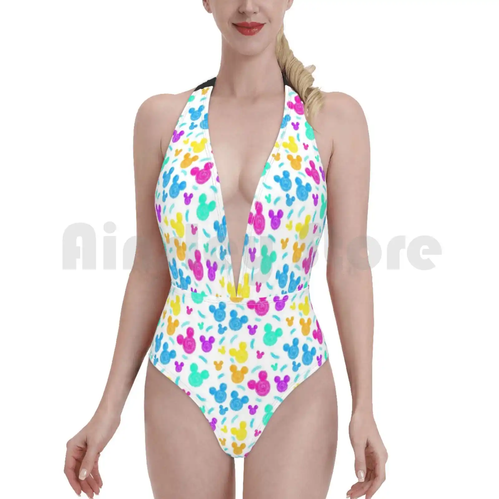 Swimsuit One Piece Colorful Confetti Dots 1 Spring Flowers Kingdom Whimsical Fun Circles Fairytale Bikini Set Aliexpress